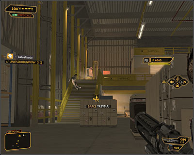 Regardless of how you get into the warehouse, you need to start eliminating all guards here (screen above) - (6) Aggressive solution: Getting to the administrator Wangs office - Stowing Away - Deus Ex: Human Revolution Game Guide