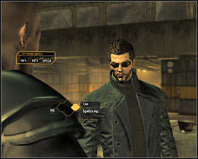 If you plan to resolve this situation peacefully, then walk towards Zelazny in order to talk to him #1 - Talion A.D. (steps 4-6) - Side quests - Deus Ex: Human Revolution Game Guide