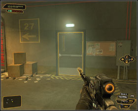 Inside the storage room youll find first of all a valuable weapon upgrade #1 - take it of course - (1) Peaceful solution: Reaching the main square - Rescuing Megan and Her Team - Deus Ex: Human Revolution Game Guide