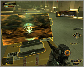 There is only on remaining enemy to be stunned - he patrols the main square and it would be good to use a paralyzing weapon now (remember that the turret will not react seeing guards body) #1 - (1) Peaceful solution: Reaching the main square - Rescuing Megan and Her Team - Deus Ex: Human Revolution Game Guide