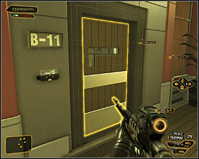 A next one to explore is the room B-12 #1 and its door has third security level lock - (3) Peaceful solution: Finding Declan Faherty - Rescuing Megan and Her Team - Deus Ex: Human Revolution Game Guide