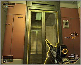 Go through the reception room, choosing the only available corridor #1 - (3) Aggressive solution: Finding Declan Faherty - Rescuing Megan and Her Team - Deus Ex: Human Revolution Game Guide