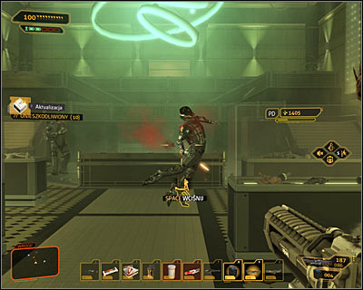 Now approach the audience room and shoot at two enemies there (screen above) - (3) Aggressive solution: Finding Declan Faherty - Rescuing Megan and Her Team - Deus Ex: Human Revolution Game Guide