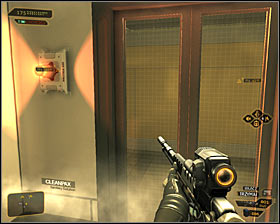 Once youre in the reception room, you can hack into a computer terminal or choose the only passage here #1 right away - (4) Peaceful solution: Finding Nia Colvin - Rescuing Megan and Her Team - Deus Ex: Human Revolution Game Guide