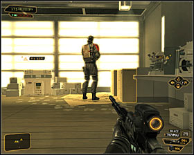 Stay at the desk and look for a PDA with a code #1 and an ammo box - (4) Peaceful solution: Finding Nia Colvin - Rescuing Megan and Her Team - Deus Ex: Human Revolution Game Guide