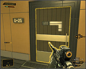 Once youre inside the room G-24, it would be good to sneak to the sleeping guard and stun him #1 - (4) Peaceful solution: Finding Nia Colvin - Rescuing Megan and Her Team - Deus Ex: Human Revolution Game Guide