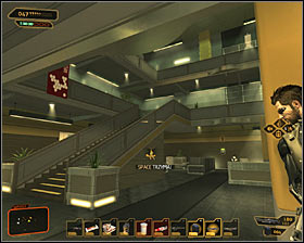 During fights watch out for guards on upper floors of the Micro-Gen Lab building #1 - (4) Aggressive solution: Finding Nia Colvin - Rescuing Megan and Her Team - Deus Ex: Human Revolution Game Guide