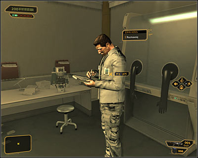 Go to the southern room and examine the adjacent room G-34, finding a computer terminal and an e-book - (5) Aggressive solution: Finding Eric Koss - Rescuing Megan and Her Team - Deus Ex: Human Revolution Game Guide