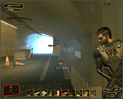 Move further, reaching an entrance to the tunnel after few moments - (6) Aggressive solution: Uploading a virus to the security computer - Rescuing Megan and Her Team - Deus Ex: Human Revolution Game Guide
