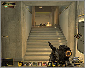 After using a ladder, head towards the only usable door #1 - (1) Getting inside the station - Shutting Down Darrows Signal - Deus Ex: Human Revolution Game Guide