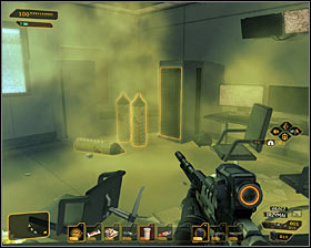 Before you start dealing with them, you might move a crate lying to the left and reveal and entrance to an air vent #1 - (8) Reaching the broadcast center - Shutting Down Darrows Signal - Deus Ex: Human Revolution Game Guide