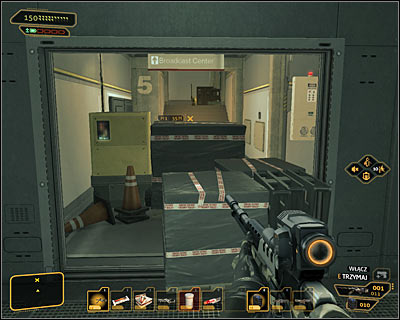 Regardless of option you chose, you have to reach the northern passage (screen above) and keep going to the broadcast center - (8) Reaching the broadcast center - Shutting Down Darrows Signal - Deus Ex: Human Revolution Game Guide