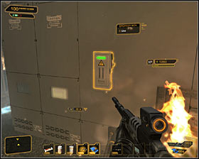 Do not worry about electrical field on the ground and go to a crate to the right #1 - (2) Peaceful option: Getting inside the plant - Securing Sarifs Manufacturing Plant - Deus Ex: Human Revolution Game Guide