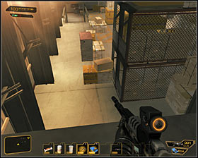 There are five enemies in the warehouse, but eliminating them quietly shouldnt be a problem - (3) Peaceful option: Getting to the elevator - Securing Sarifs Manufacturing Plant - Deus Ex: Human Revolution Game Guide