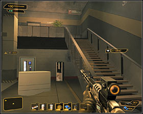 Be careful because there will be two terrorist there - (3) Aggressive option: Getting to the elevator - Securing Sarifs Manufacturing Plant - Deus Ex: Human Revolution Game Guide