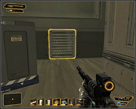 Hostages are held in the room upstairs but I DEFINITELY do not recommend using the stairs, because an attempt to pass through the door will result in prematurely arming the bomb and starting the countdown - (6) Saving hostages - Securing Sarifs Manufacturing Plant - Deus Ex: Human Revolution Game Guide
