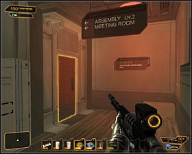 Current room has two exits - (7) Getting to the assembly lab - Lab 2 - Securing Sarifs Manufacturing Plant - Deus Ex: Human Revolution Game Guide