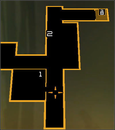 Map legend: 1 - Turret controlling terminal; 2 - Entrance to air vent - (9) Getting to the server room - Securing Sarifs Manufacturing Plant - Deus Ex: Human Revolution Game Guide