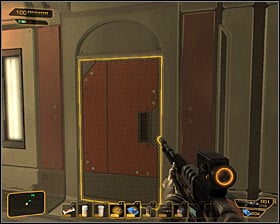 If you want to turn off the turret, go to the left by jumping #1 (press SPACE - you have to be glued to the wall) - (9) Getting to the server room - Securing Sarifs Manufacturing Plant - Deus Ex: Human Revolution Game Guide
