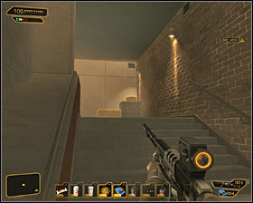 Exit the elevator and go straight ahead, ignoring fights which can be seen under a glass bridge #1 - (1) Crossing the administration building - Neutralize the Terrorist Leader - Deus Ex: Human Revolution Game Guide