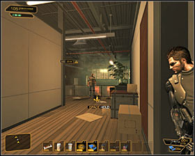 Stand near crates and wait for opponents to split up - (2) Peaceful option: Securing the administration building - Neutralize the Terrorist Leader - Deus Ex: Human Revolution Game Guide