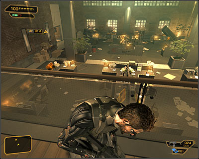 It is better to wait until they split up, go on the left and attack the terrorist who stands near the railing - (2) Aggressive option: Securing the administration building - Neutralize the Terrorist Leader - Deus Ex: Human Revolution Game Guide
