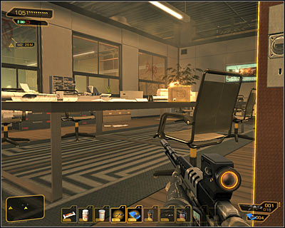 Check southern room in search for revolver ammo and go back to the meeting room youve seen earlier (Meeting Room) and explore it carefully - (2) Aggressive option: Securing the administration building - Neutralize the Terrorist Leader - Deus Ex: Human Revolution Game Guide