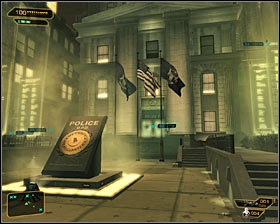 Once outside take a look at the map of this are - press M key or just find any information point - (1) Getting to the police station - Investigating the Suicide Terrorist - Deus Ex: Human Revolution Game Guide