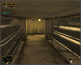 Head north, until you find a barrel blocking a narrow passage #1 - (1) Peaceful option: Reaching the antenna - Stopping the Transmission - Deus Ex: Human Revolution Game Guide