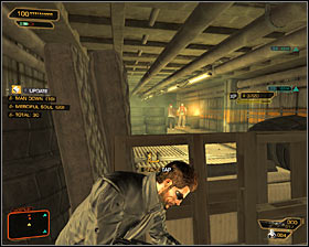 As you probably noticed, there are three opponents located behind the barricade #1 - (1) Peaceful option: Reaching the antenna - Stopping the Transmission - Deus Ex: Human Revolution Game Guide