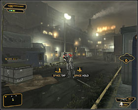 Before you reach the main building, you have to walk through the square and youll meet there as many as six opponents - (1) Getting near the main building - Following the Clues in Highland Park - Deus Ex: Human Revolution Game Guide