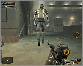 Do not be too happy that the way to the elevator visible in the distance #1 is clear - (2) Getting to the elevator - Following the Clues in Highland Park - Deus Ex: Human Revolution Game Guide