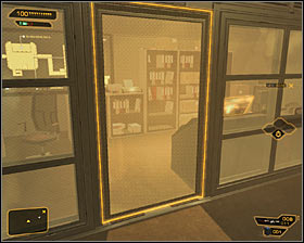 You can now stay on this level or use a ladder and go to the lower level, dealing with a guard there #1 - (3) Peaceful option: Crossing by first part of the camp - Following the Clues in Highland Park - Deus Ex: Human Revolution Game Guide