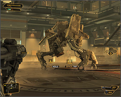 Return to the place where you began and use the launcher to destroy the mech - (3) Aggressive option: Crossing by first part of the camp - Following the Clues in Highland Park - Deus Ex: Human Revolution Game Guide