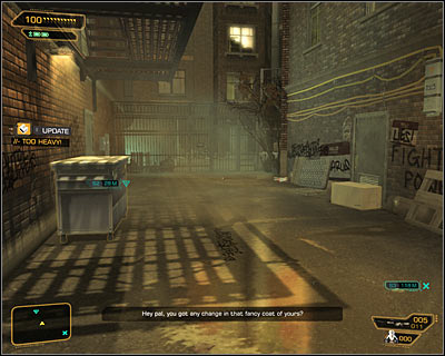 Walk through narrow alley north, and after a few moments you should approach a building, where Brian Tindall lives (screen above) - Lesser Evils (steps 1-3) - Side quests - Deus Ex: Human Revolution Game Guide