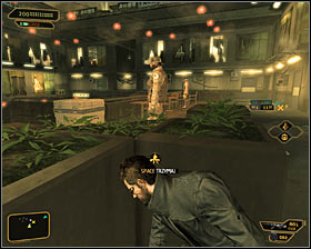 Exit the shaft and quickly take cover behind the nearest object #1 - (3) Peaceful solution: Entering the Hengsha Court Gardens building - Hunting the Hacker - Deus Ex: Human Revolution Game Guide