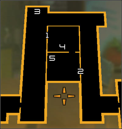 Map legend: 1 - Entrance to the valve room - (2) Rescuing a TYM employee - Searching for Proof - Deus Ex: Human Revolution Game Guide