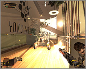 An armored opponent will take part in this battle and youll have to be careful when fighting him, because hell be using a heavy rifle #1 - (7) Aggressive solution: Travelling through the laboratories - Searching for Proof - Deus Ex: Human Revolution Game Guide