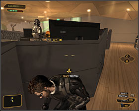 If you insist on neutralizing both guards from this room, then youll have to wait for the camera to turn to the side and then quickly go north - (1) Peaceful solution: Going through the offices - Entering the Dragons Lair - Deus Ex: Human Revolution Game Guide