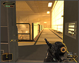 Take every precaution you need to and move slowly, avoiding the mechs and the security camera along the way - (5) Peaceful solution: Opening the hangar door - Entering the Dragons Lair - Deus Ex: Human Revolution Game Guide