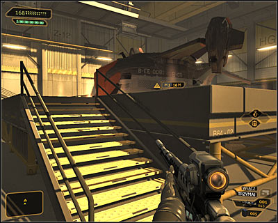 I would strongly suggest that you use this opportunity to explore the entire hangar, because youll find interactive lockers, as well as ammunition and valuable weapons - (6) Using the chopper - Entering the Dragons Lair - Deus Ex: Human Revolution Game Guide