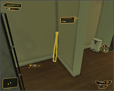 The last object youll need to examine is a baseball bat and it can be found near the main door to the apartment (screen above) - Shanghai Justice (steps 4-8) - Side quests - Deus Ex: Human Revolution Game Guide