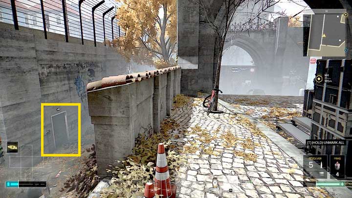 The stash inside the wall is protected with a terminal. - Map of the northern part of Prague - M3 - Maps - Deus Ex: Mankind Divided Game Guide