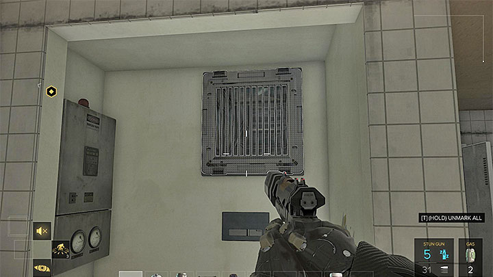 One of the ventilation shaft entrances can be found inside of a storage room neighboring the backyard. - Getting in Top Shape Again - main quest - Main quests - Deus Ex: Mankind Divided Game Guide