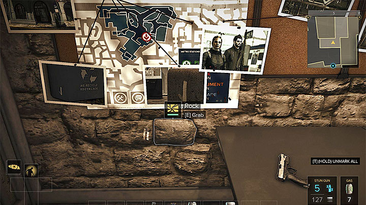 In order to investigate the hideout you will first have to get to the balcony of an apartment on the first floor - The Mystery Augs - side quest - Side quests - Deus Ex: Mankind Divided Game Guide