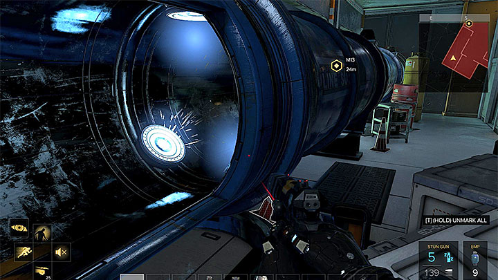 The blue tunnel is one of the alternative routes leading to warehouse 2. - G.A.R.M. - main quest - G.A.R.M. Facility | Quests and maps - Deus Ex: Mankind Divided Game Guide