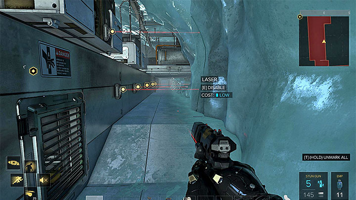 You can go through the main tunnel or sneak under the enemies. - G.A.R.M. - main quest - G.A.R.M. Facility | Quests and maps - Deus Ex: Mankind Divided Game Guide