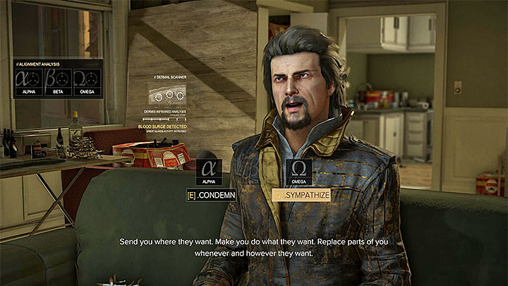 You can use interrupts - select behavior options related to the Omega personality type. - The Harvester - side quest - Side quests - Deus Ex: Mankind Divided Game Guide