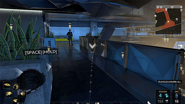 Attack the guard when he is on the bridge above the reception - Securing the Convention Centre - main quest - Apex Convention Centre | Quests and maps - Deus Ex: Mankind Divided Game Guide