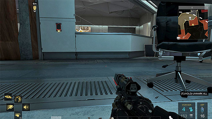 Reaching the security room will allow you to use the computer and get the third guard from behind - Securing the Convention Centre - main quest - Apex Convention Centre | Quests and maps - Deus Ex: Mankind Divided Game Guide